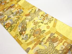 佐賀錦亀甲に鳳凰・紗綾形・草花模様織出し袋帯